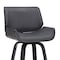 Armen Living Tyler 30" Bar Height Swivel Gray Faux Leather and Black Wood Bar Stool LCTYBAGRBL30 - alternate 11